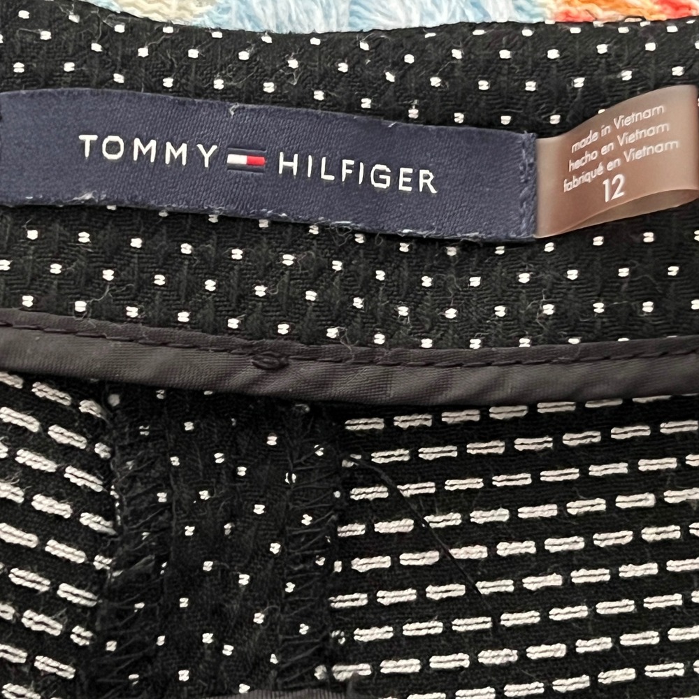 Tommy Hilfiger‎ Women's Black White Polka Dot Straight Leg Pants Size 12 - Picture 4 of 6